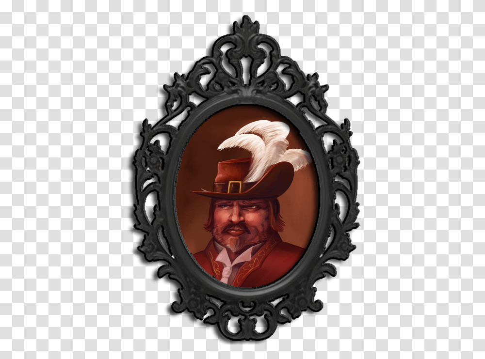 Navy Blue Ornate Mirror, Person, Human, Pirate, Hat Transparent Png