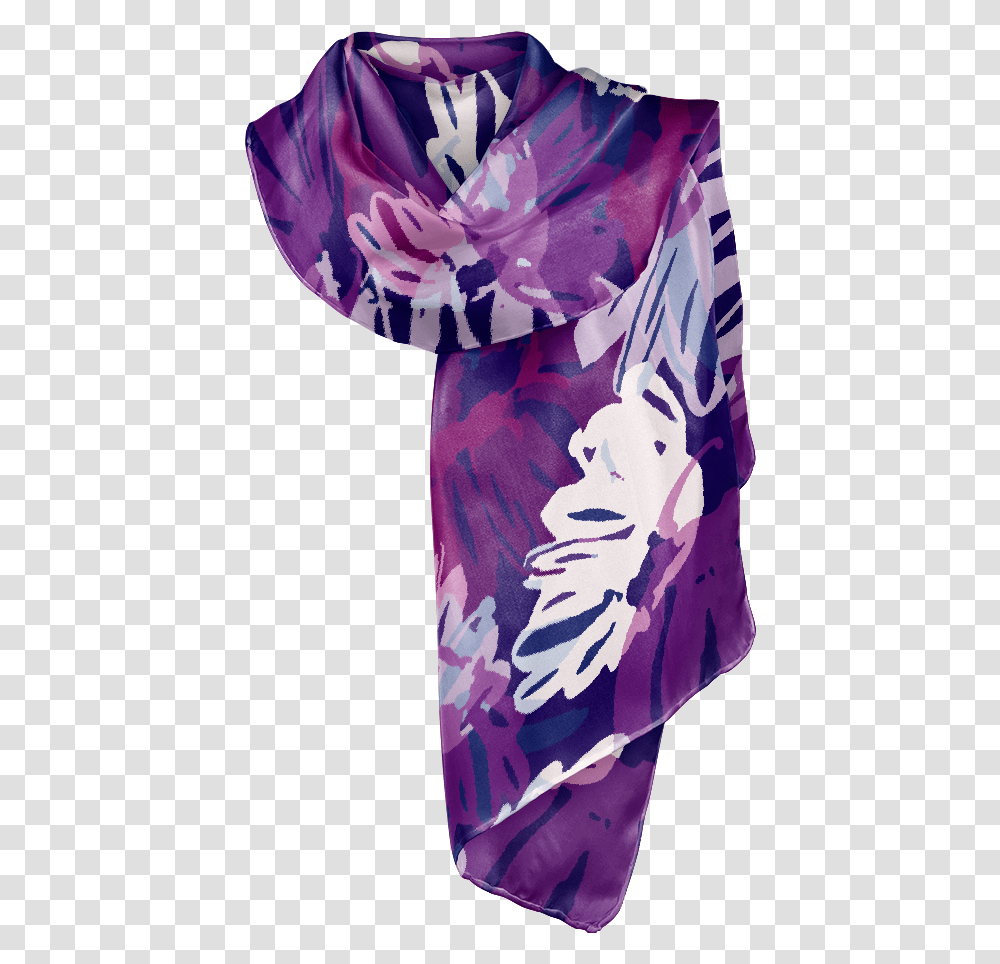 Navy Blue Purple And White Womens Silk Crepe Scarf Silk, Skin, Tie, Accessories, Accessory Transparent Png