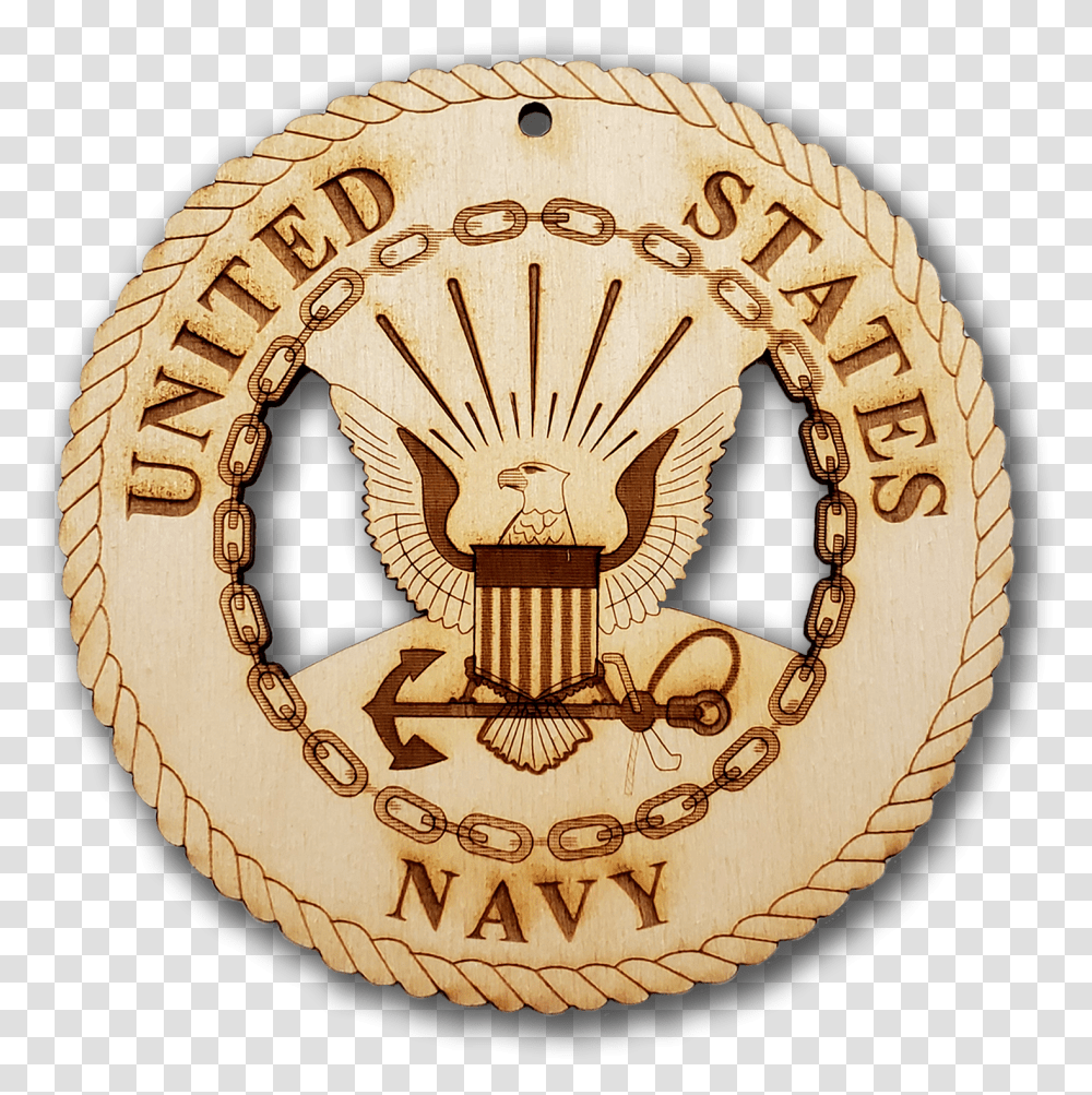 Navy Logo Ornament Solid, Symbol, Trademark, Leisure Activities, Bronze Transparent Png