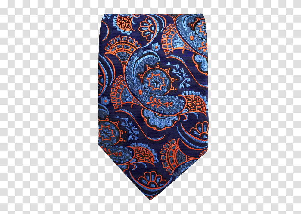 Navy Orange Abstract Paisley Silk Mens Ties Necktie Fashion, Rug, Accessories, Accessory, Pattern Transparent Png