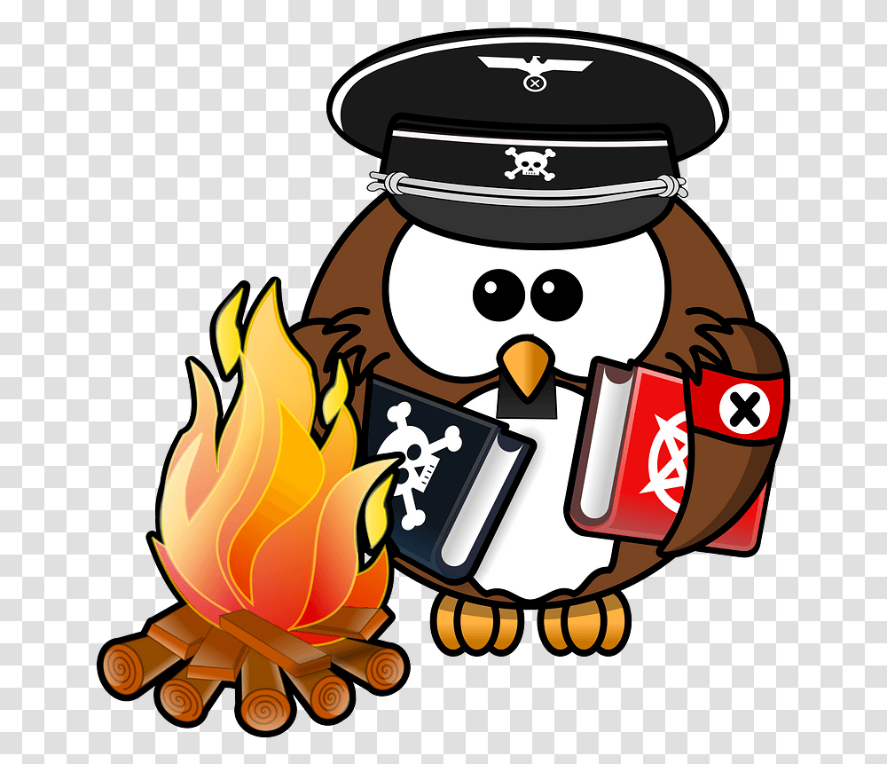 Nazi Owl Clipart Free Download Creazilla Funny Happy Birthday Clip Art, Nature, Outdoors, Fire, Flame Transparent Png