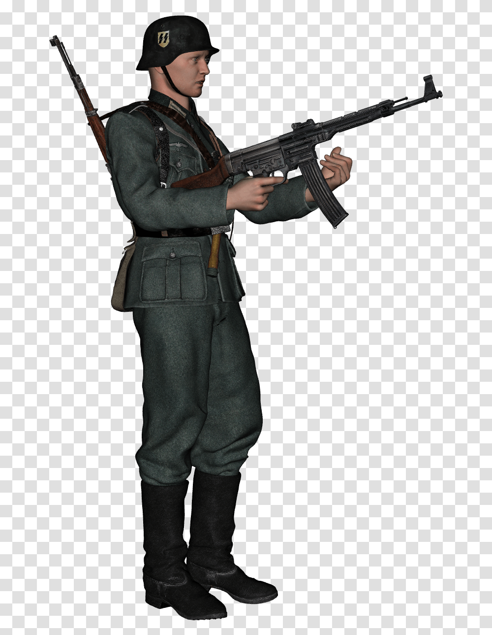 Nazi Soldier Nazi Soldier Shooting, Person, Gun, Weapon, Helmet Transparent Png