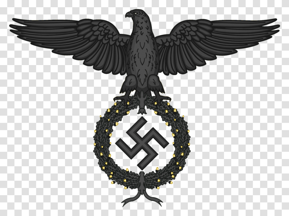 Nazi Ss Eagle White Supremacist Eagle Symbol, Bird, Animal, Flying, Blackbird Transparent Png