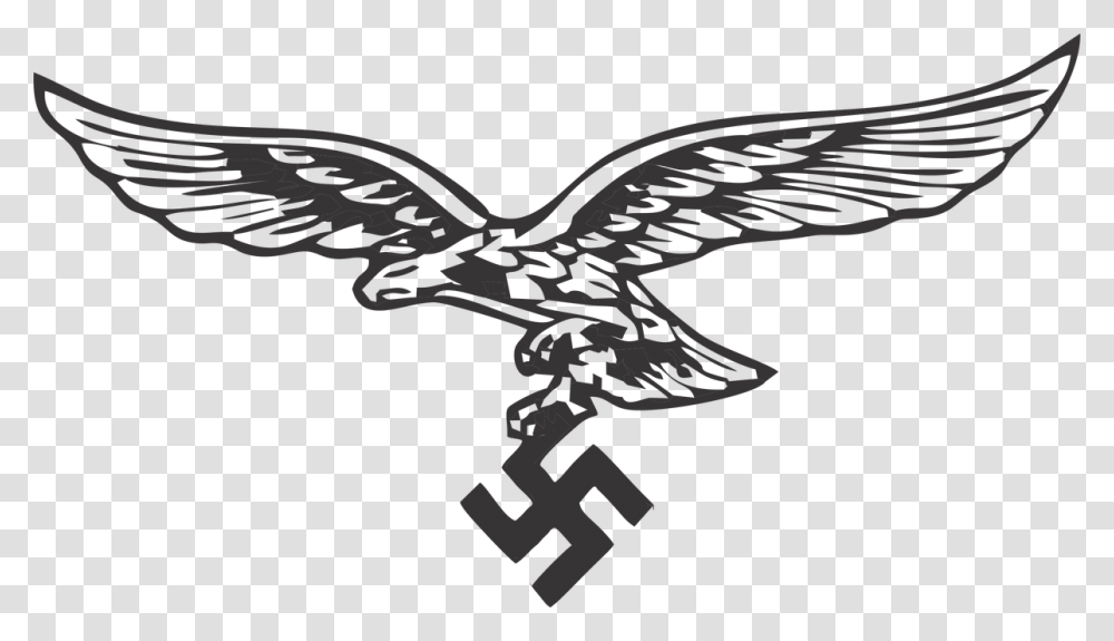 Nazi Symbols Eagle Luftwaffe Eagle, Bird, Animal, Flying, Silhouette Transparent Png