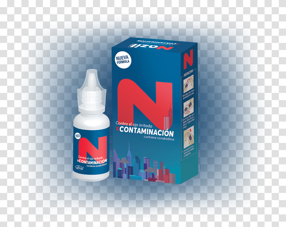 Nazil Contaminacin Gotas Para Ojos Nazil, Label, Text, Bottle, Furniture Transparent Png