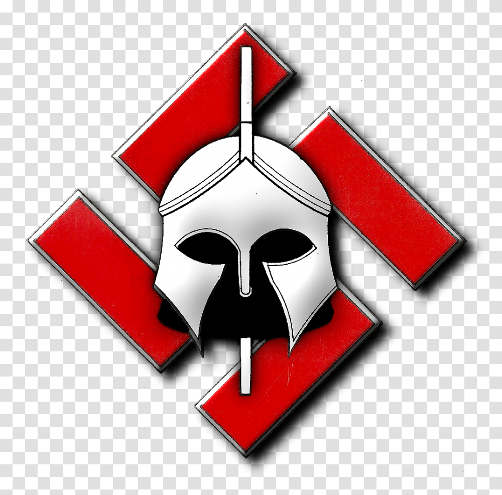 Nazisymbolclipart Swastika With Spartan Helmet, Logo, Trademark, Emblem Transparent Png
