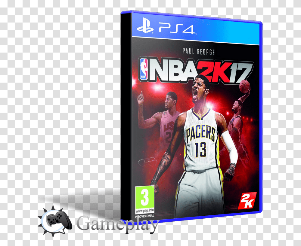 Nba 2k17 Ps4 Cover Download Nba, Person, People, Sport Transparent Png