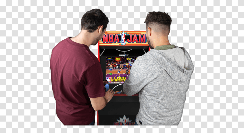 Nba Arcade Cabinet Nba Jam, Person, Human, Arcade Game Machine, Video Gaming Transparent Png