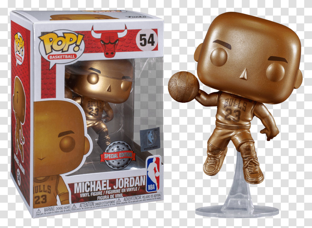 Nba Basketball Michael Jordan Bronzed Us Exclusive Pop Vinyl Figure Funko Pop Michael Jordan, Toy, Helmet, Clothing, Apparel Transparent Png