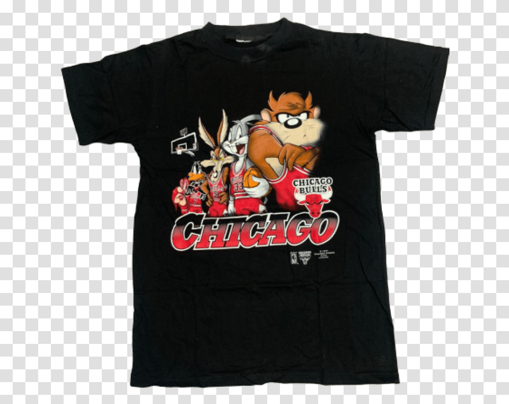 Nba Chicago Bulls Looney Tunes Vintage Tee T Shirt, Apparel, T-Shirt Transparent Png