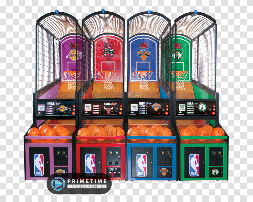 Nba Hoops Basketball Primetime Amusements Nba, Arcade Game Machine, Gambling, Beer, Alcohol Transparent Png