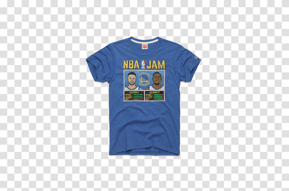 Nba Jam Warriors Curry And Durant Golden State Players T Shirt, Apparel, T-Shirt, Person Transparent Png