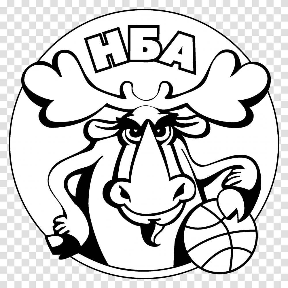 Nba Logo Black And White Nba Full Size Download Nba, Stencil, Label, Text, Drawing Transparent Png