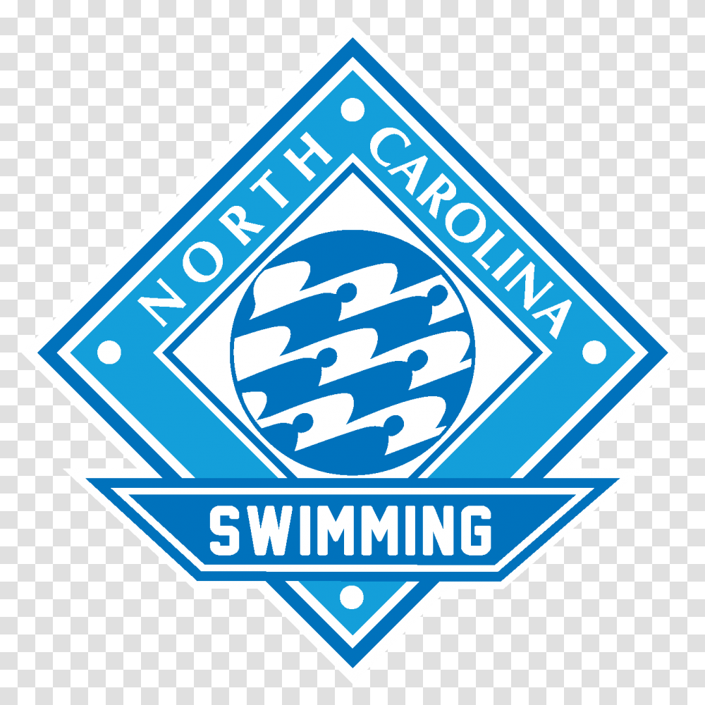 Nc Swimming Logos Blue Yellow, Symbol, Trademark, Road Sign, Emblem Transparent Png