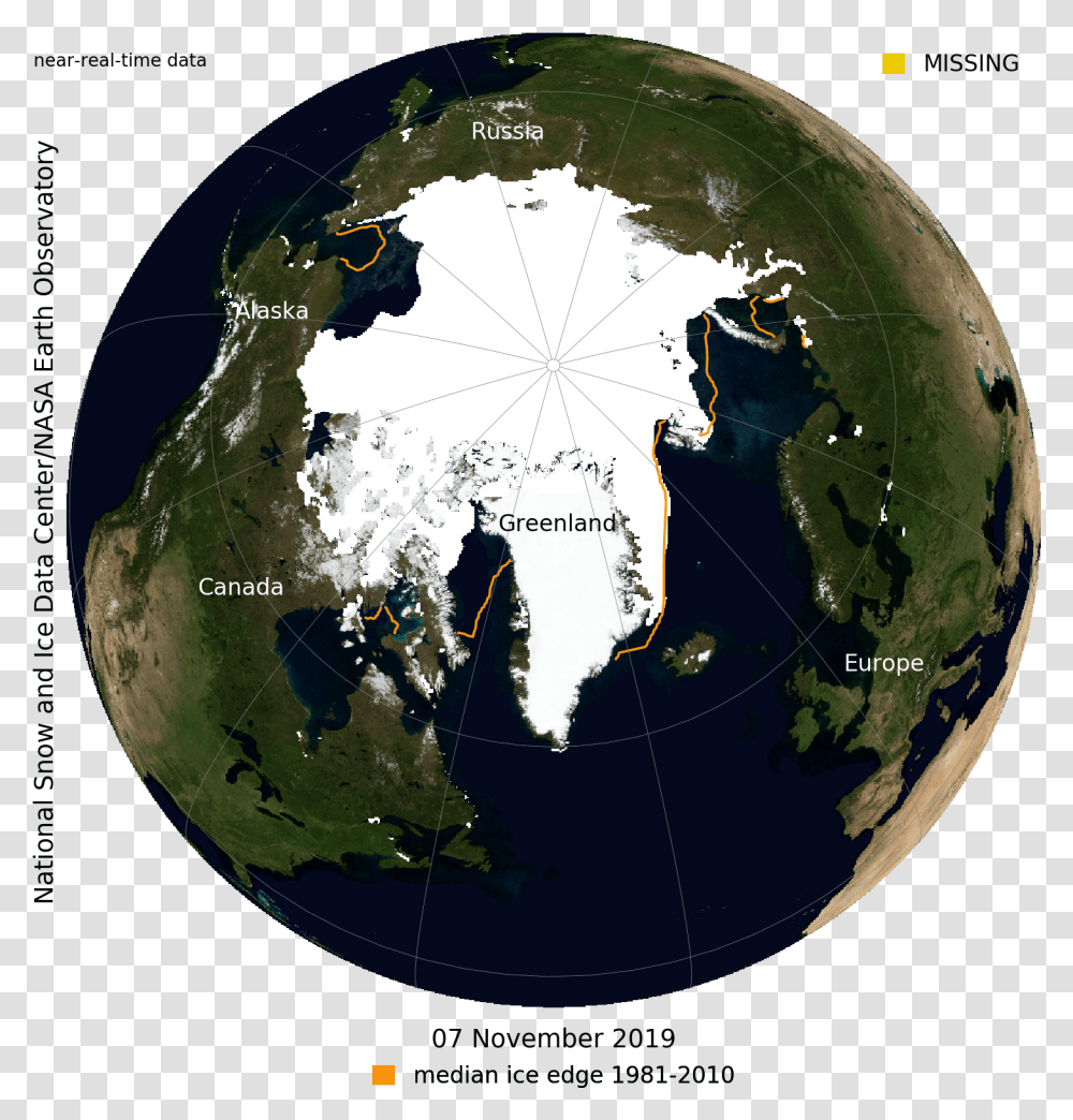 Near Real Time Data Of Arctic Ice Arctic Sea Ice In 2019, Outer Space, Astronomy, Universe, Planet Transparent Png