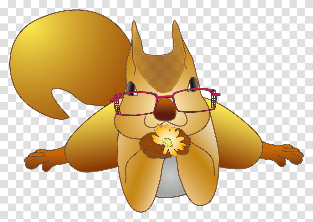 Near Sighted Squirrel Offering A Flower Optimized Clip Squirrel With Glasses Clipart, Cushion, Food, Sunglasses, Accessories Transparent Png