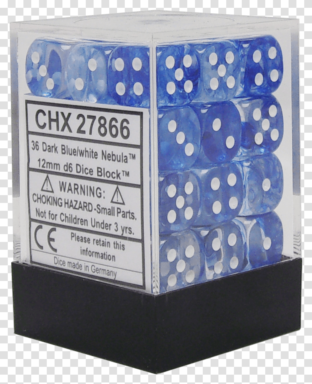 Nebula Dark Blue With White 12mm D6 Box, Game, Dice Transparent Png