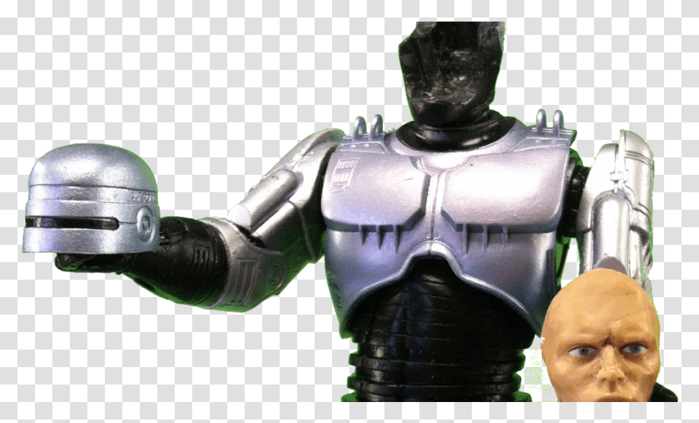 Neca Mcfarlane Movie Maniacs Reel Toys Robocop Peter Robocop Model Removable Helmet, Apparel, Person, Human Transparent Png