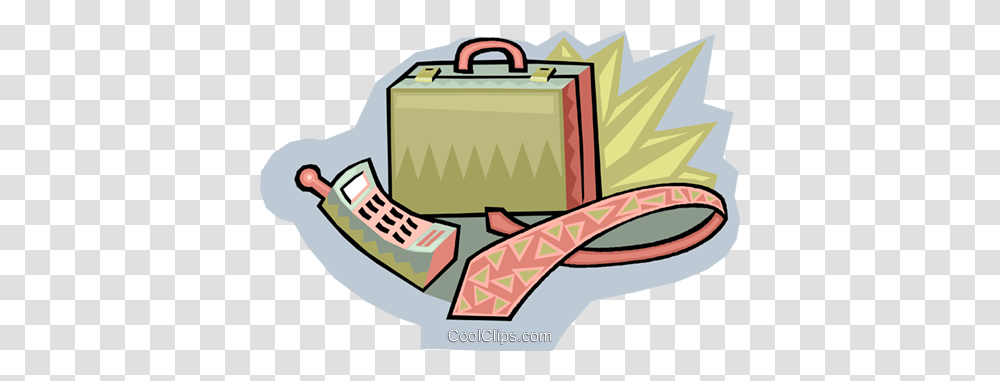 Neck Tie Briefcase And Cellular Phone Royalty Free Vector Clip, Luggage, Bag, Suitcase, Leisure Activities Transparent Png