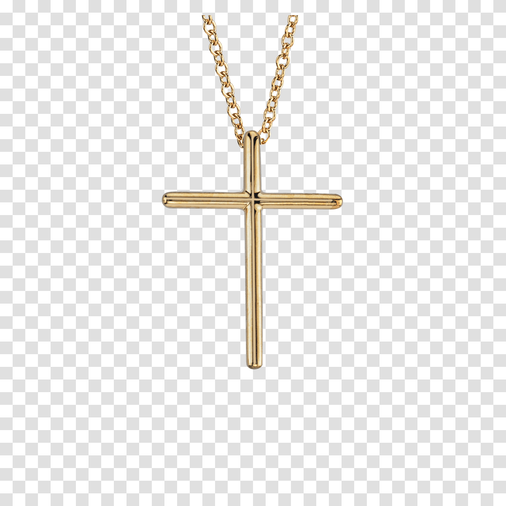 Necklace Cross Small Yellow Gold With Chain Art Of Shine Co, Pendant, Arrow Transparent Png