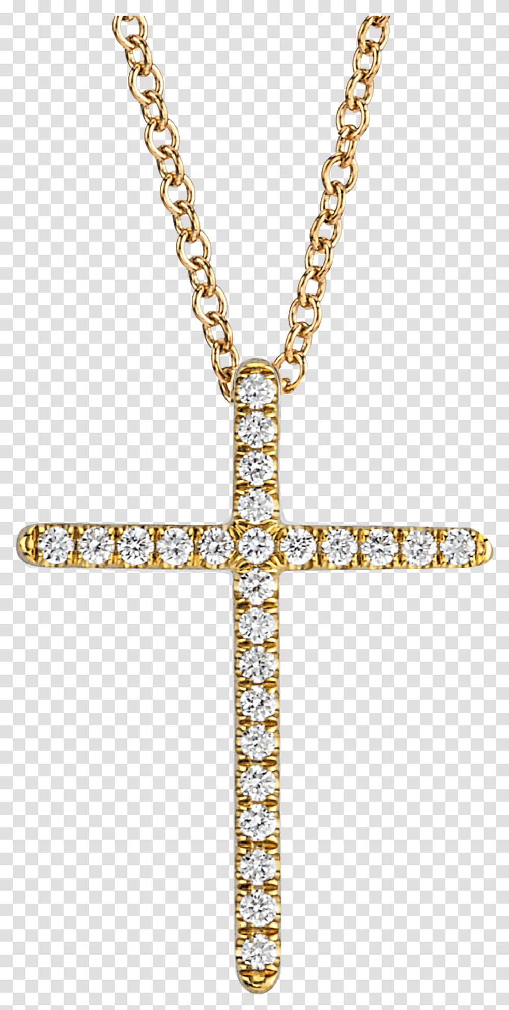 Necklace Gold Chain No Background, Cross, Symbol, Pendant, Diamond Transparent Png