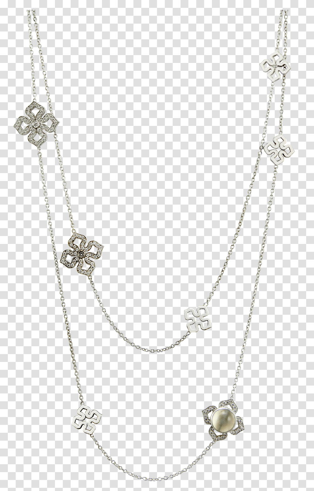Necklace White Gold Sautoir Diamonds Necklace, Jewelry, Accessories, Accessory, Gemstone Transparent Png