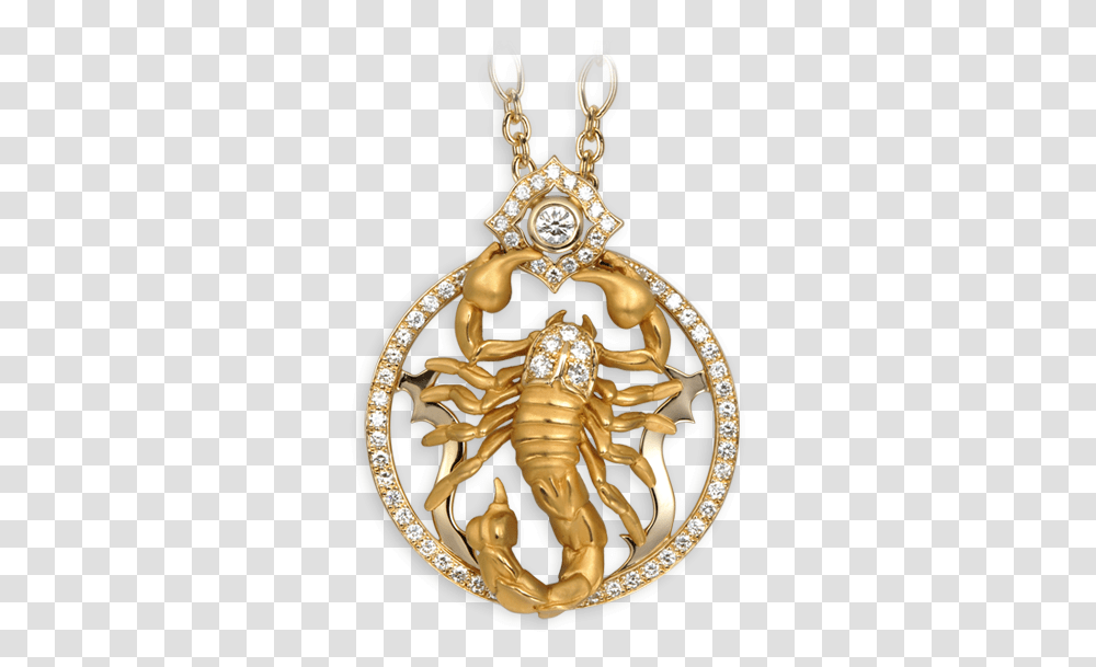 Necklace With Scorpion, Pendant, Gold, Locket, Jewelry Transparent Png