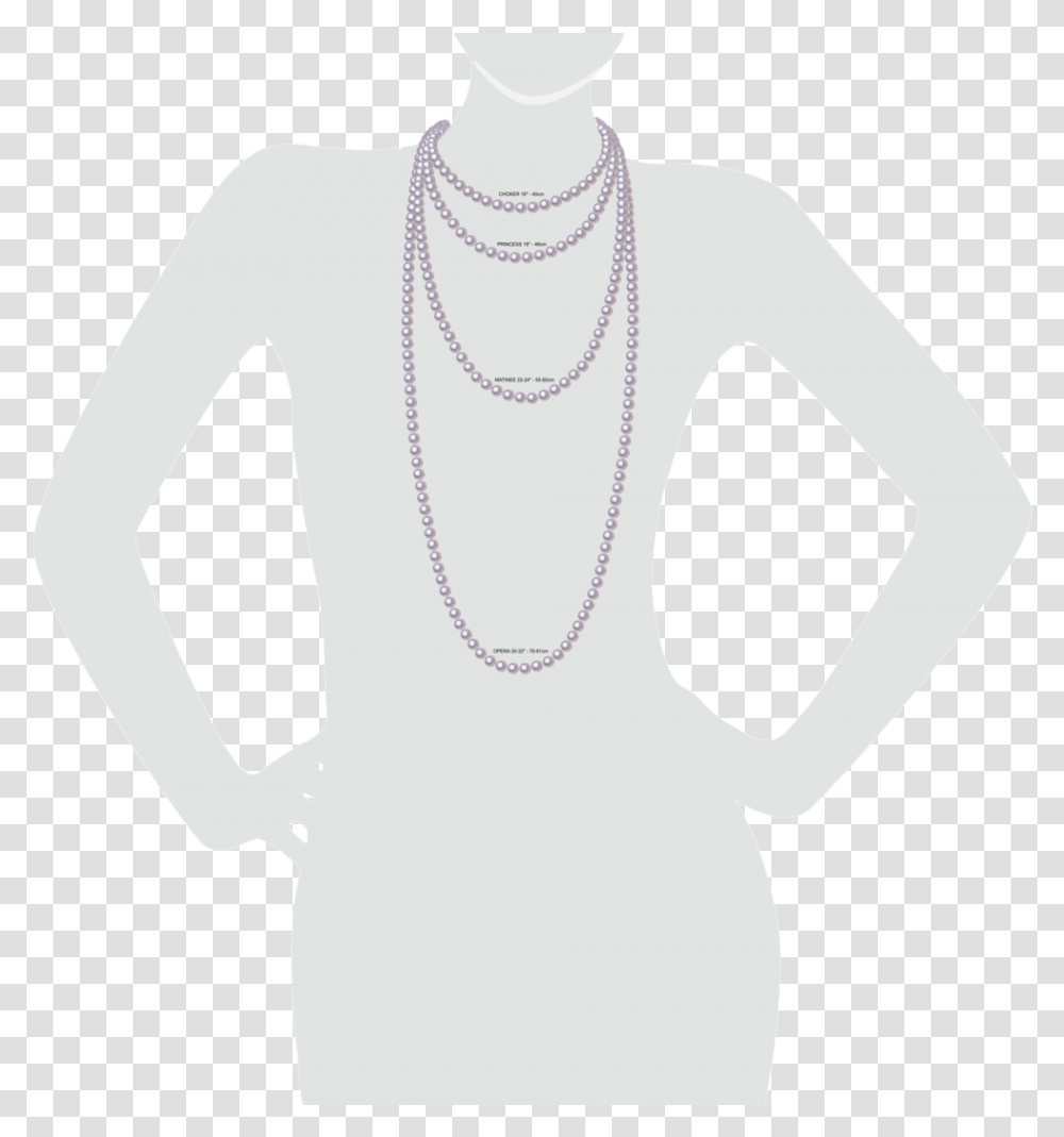 Necklaces Length Silouhette Necklace, Sleeve, Apparel, Long Sleeve Transparent Png