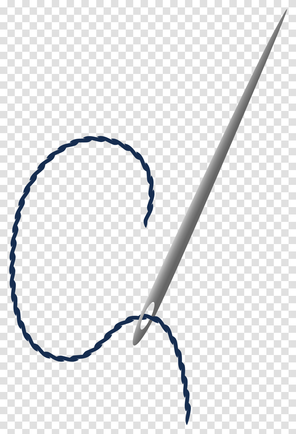 Needle Sewing Needle With Thread Clipart Full Size Draw Needle And Thread, Weapon, Weaponry, Wand, Whip Transparent Png