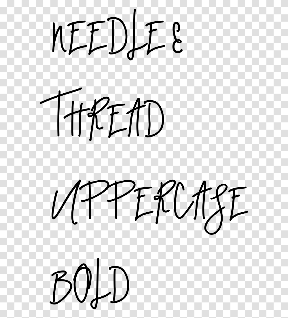 Needle Thread Uppercase Bold Needle Thread Uppercase Handwriting, Gray, World Of Warcraft Transparent Png
