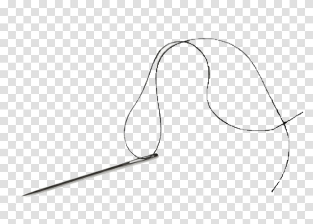 Needle W Thread Sketch, Bow, Hat, Apparel Transparent Png