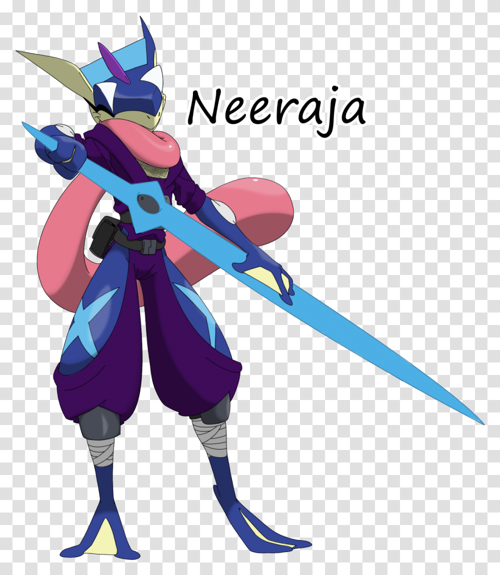 Neeraja Cluedfinspecies Greninja With A Sword, Person, Human, Duel, Samurai Transparent Png