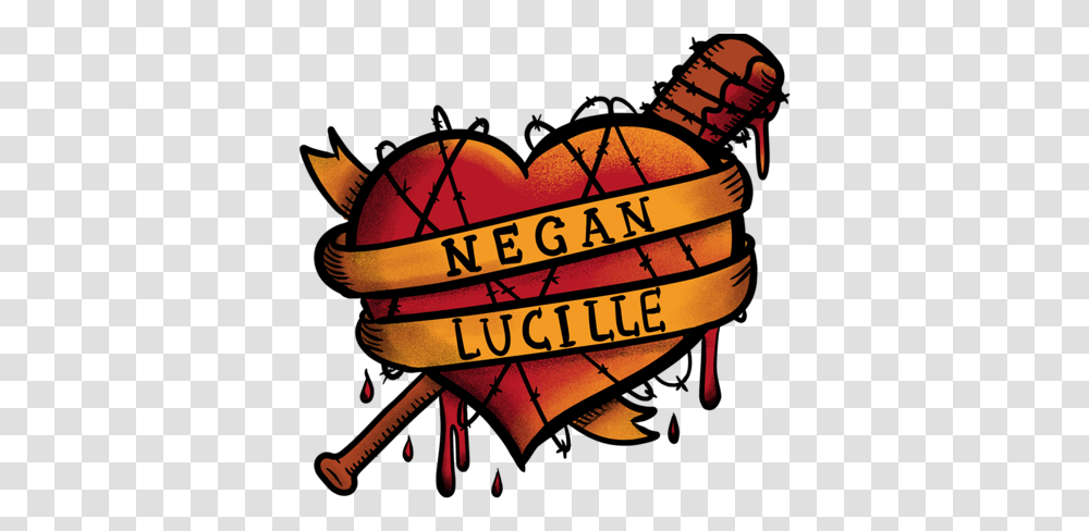 Negan Lucille Blood Heart Bloody Love, Label, Text, Clock Tower, Alphabet Transparent Png