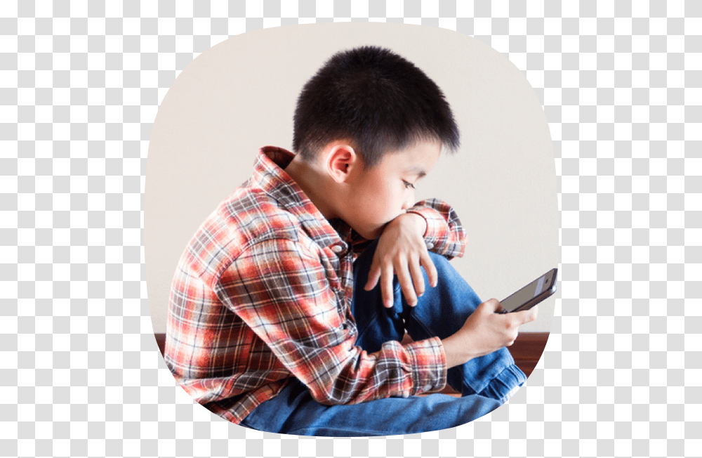 Negative Impacts Of Technology In Children Boy, Person, Human, Reading, Mobile Phone Transparent Png