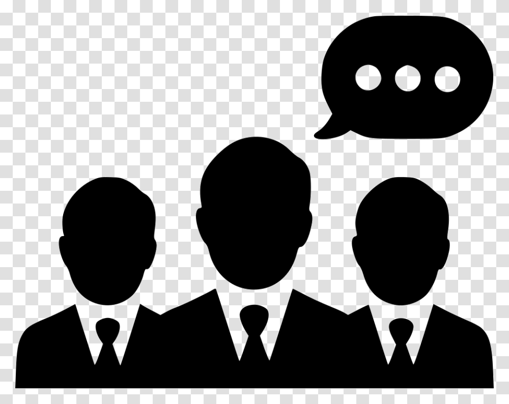Negotiations Men Group Communication Team People Customer Lifetime Value Icon, Audience, Crowd, Stencil, Speech Transparent Png