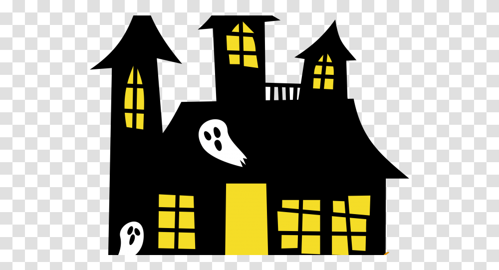 Neighborhood Halloween Haunted House Silhouette, Text, Art, Symbol, Poster Transparent Png