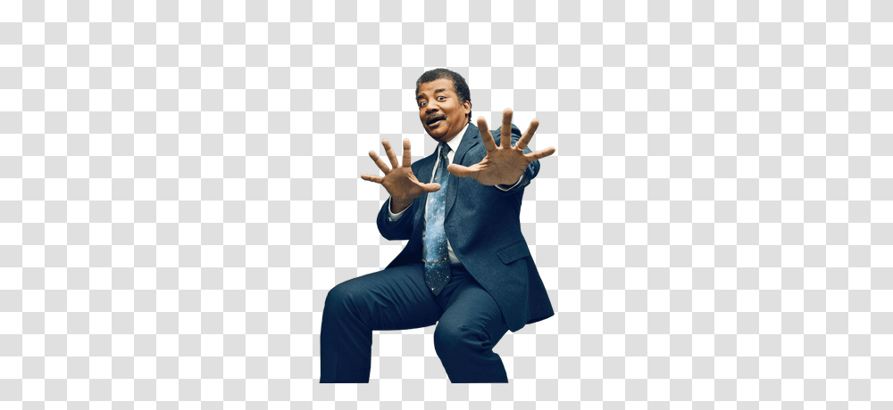 Neil Degrasse Tyson Sitting, Tie, Person, Suit, Overcoat Transparent Png