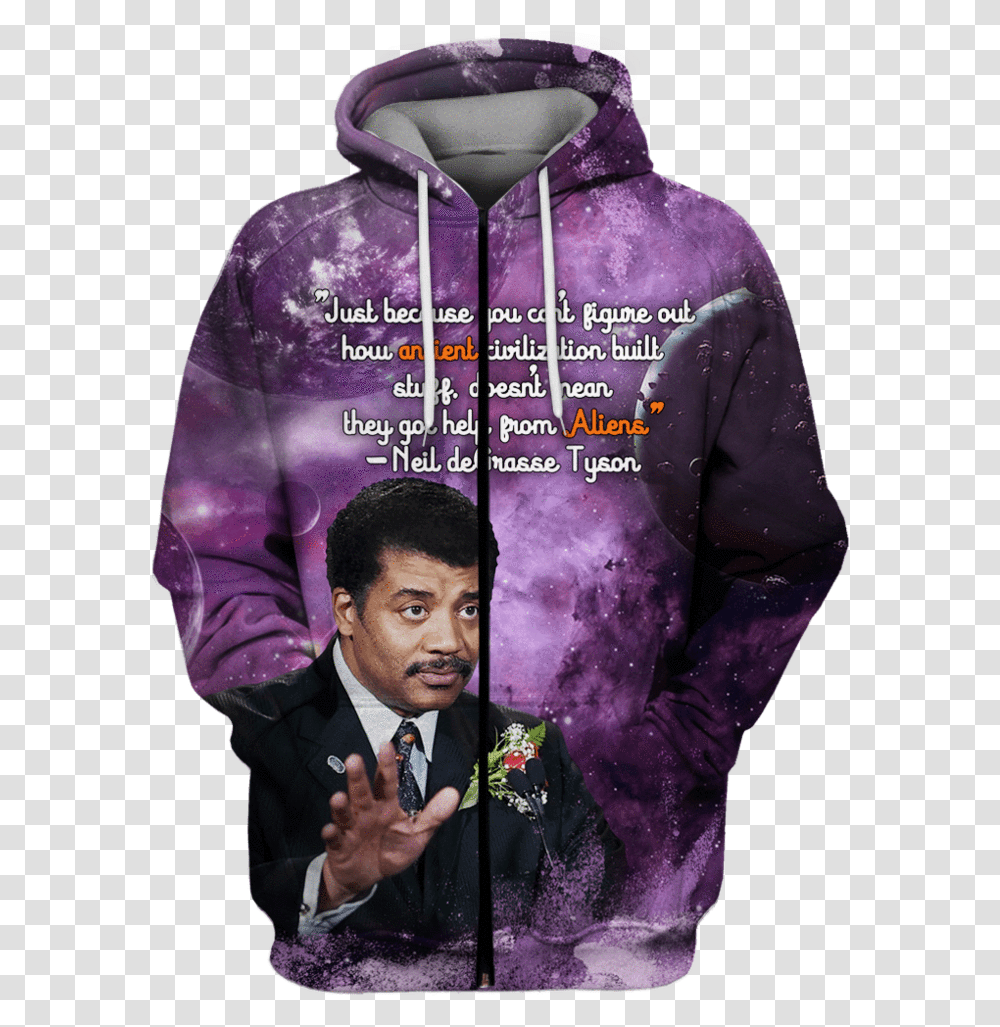 Neil Degrasse Tyson Tshirt Hoodie, Person, Sweatshirt, Sweater Transparent Png