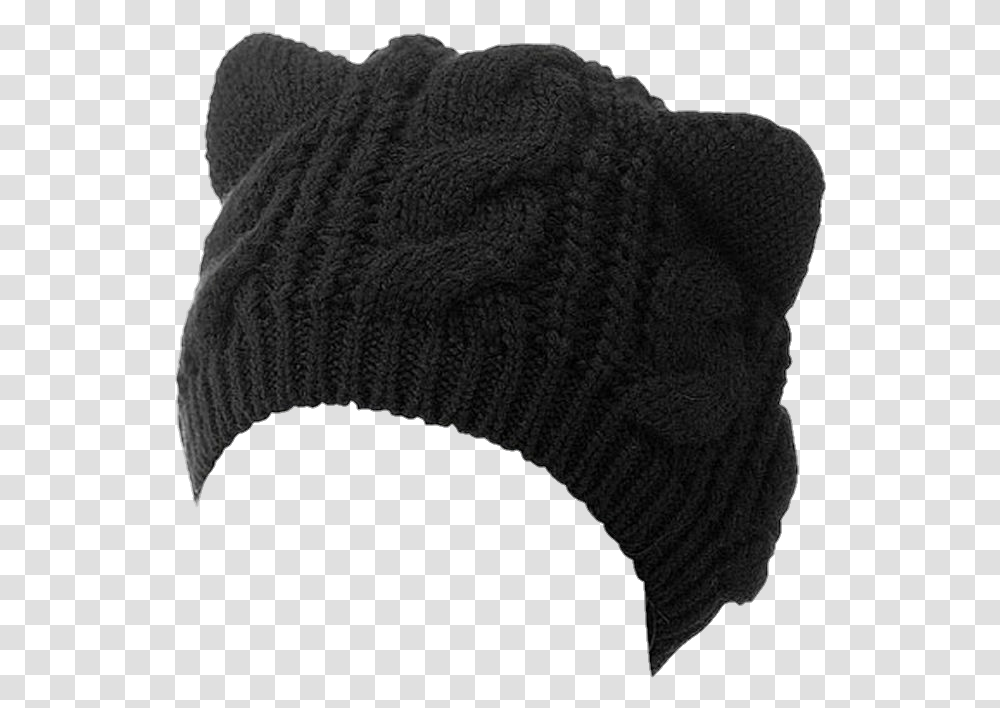 Neko Cat Carears Ears Beanie Black Clothes Hat Beanie, Apparel, Sweater, Bonnet Transparent Png