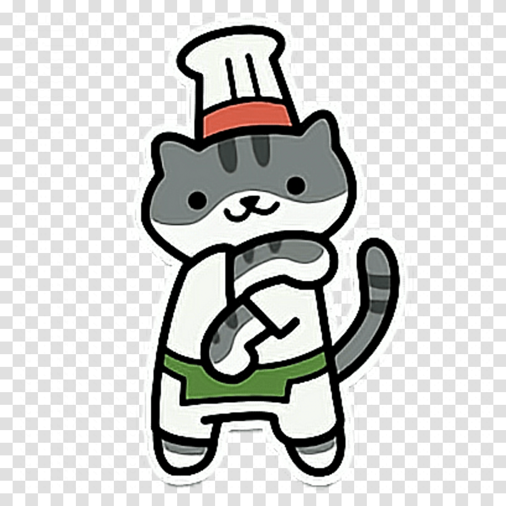 Neko Nekoatsume Cat Cute Kawaii Chef Guy Furry Neko Atsume, Food, Label, Nutcracker Transparent Png