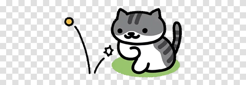 Nekoatsume Whatsapp Stickers Stickers Cloud Dot, Label, Text, Stencil, Animal Transparent Png