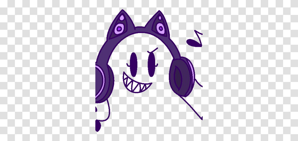 Nekomimi Headphones Cartoon, Graphics, Purple, Text, Electronics Transparent Png