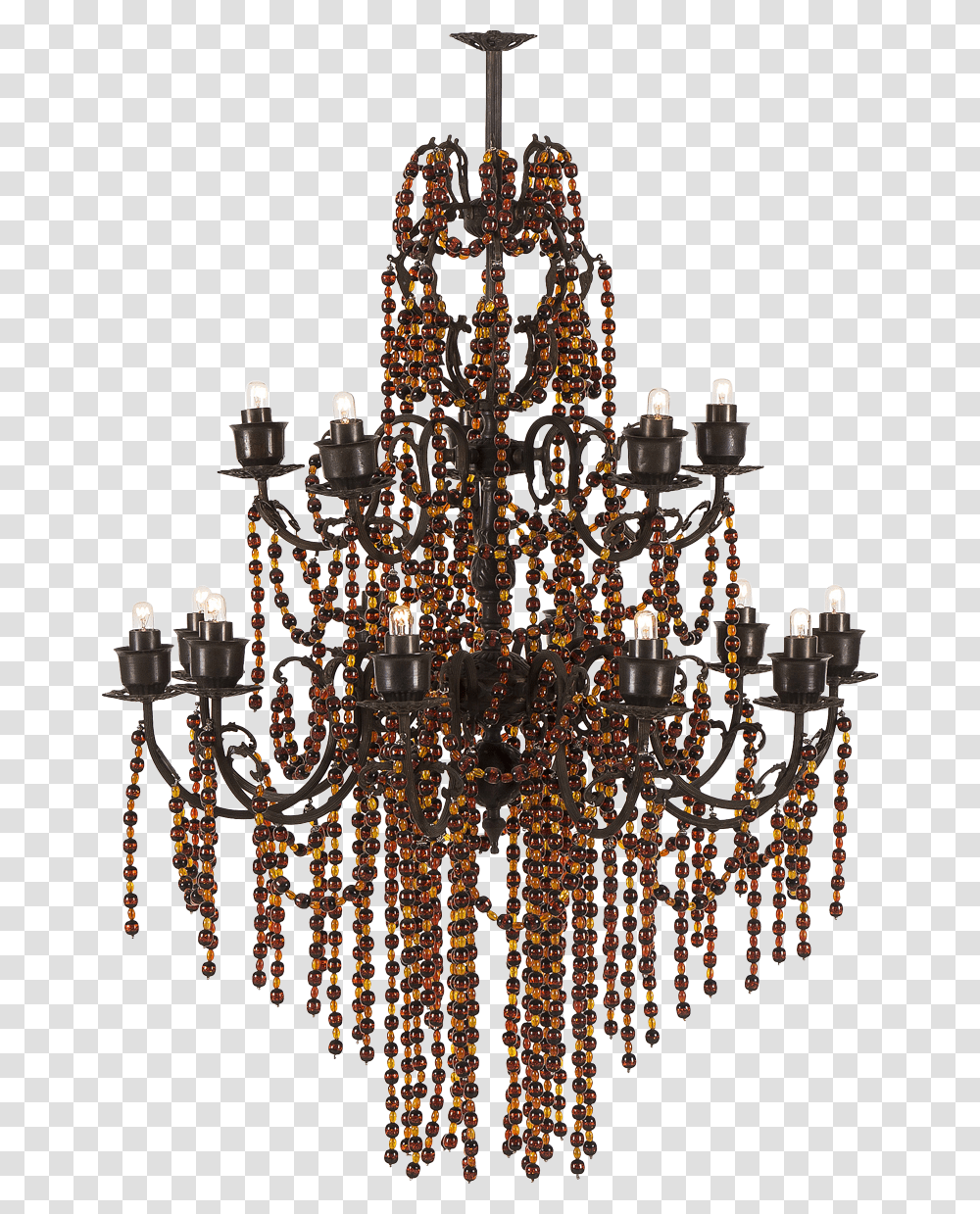 Nellcote Boho Claret Beaded Chandelier Vertical, Lamp, Crystal Transparent Png