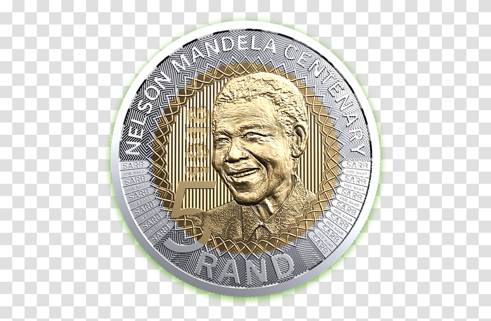 Nelson Mandela Commemorative R5 Coin Nelson Mandela R5 Coin 2018, Nickel, Money, Person, Human Transparent Png