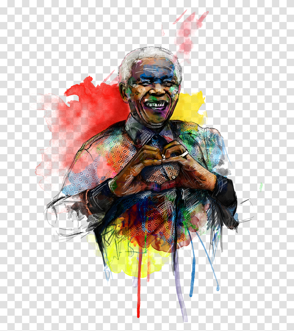Nelson Mandela With Background Download Portable Network Graphics, Poster, Advertisement, Helmet, Collage Transparent Png