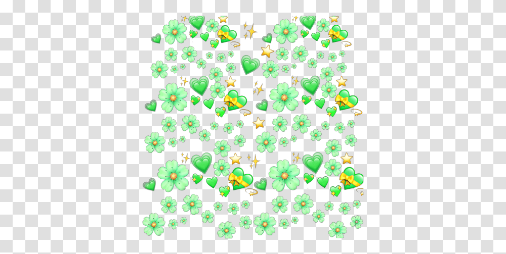 Nelsonmandela Green Heart Emoji Background, Pattern, Floral Design, Graphics, Rug Transparent Png