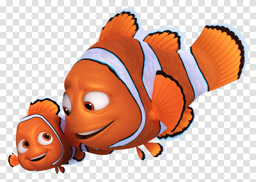 Nemo And Marlin In Finding Dory Marlin Finding Nemo Clipart, Amphiprion, Sea Life, Fish, Animal Transparent Png