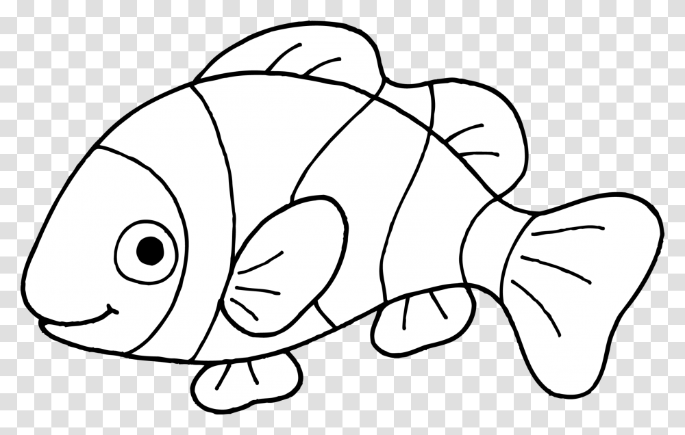 Nemo Fish Black And White Clown Fish Clipart Black And White, Animal, Sea Life, Aquatic, Water Transparent Png