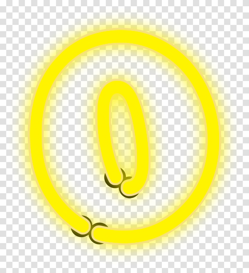 Nen 0 Luces Nmero Amarillo Elctrica Neon Light Number, Logo, Trademark, Frisbee Transparent Png