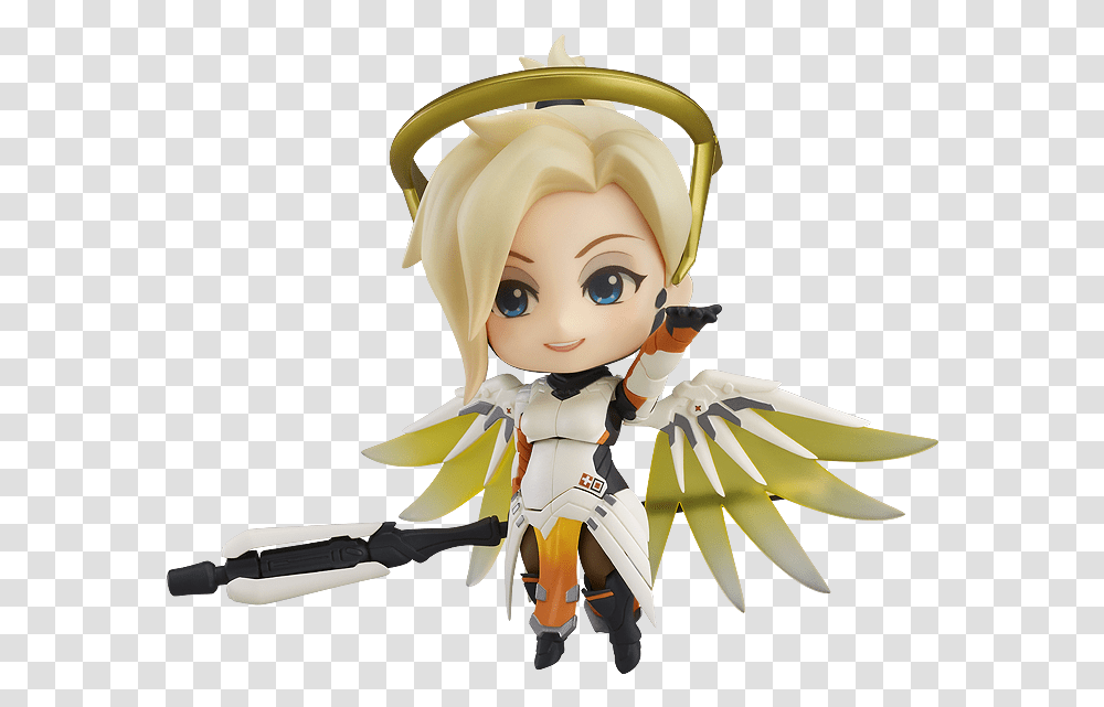 Nenderoid Mercy Posing Like Shequots Casting Her Ultimate Overwatch Mercy Nendoroid, Doll, Toy, Person, Human Transparent Png